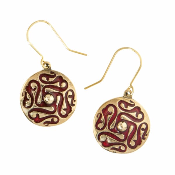 Whirligig bronze earrings