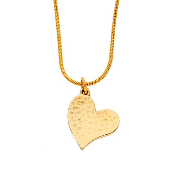 Heartbeat tiny beaten heart pendant - bronze - St Justin