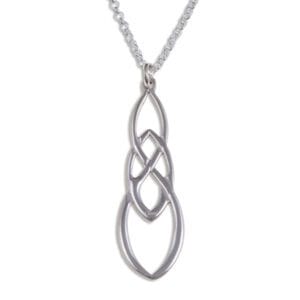Sterling silver linked knot pendant on chain