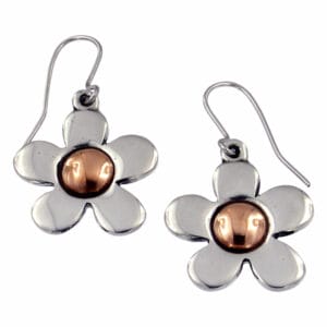 Copper centre flower earrings