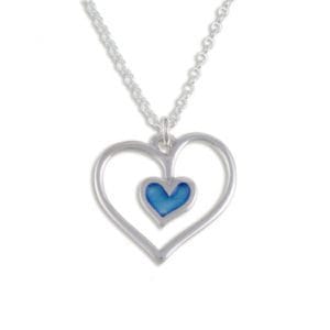 Heart pendant blue