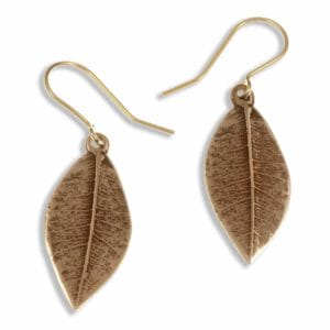 Pointed leaf drop earrings