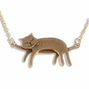 Sleeping cat necklace