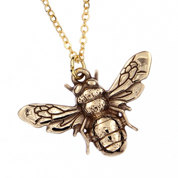 bronze bee pendant
