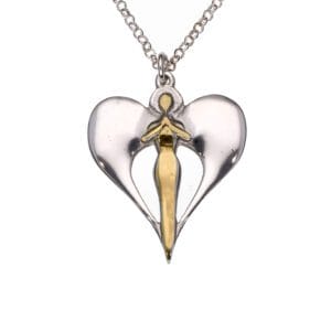 Silver Angel pendant with gold plating