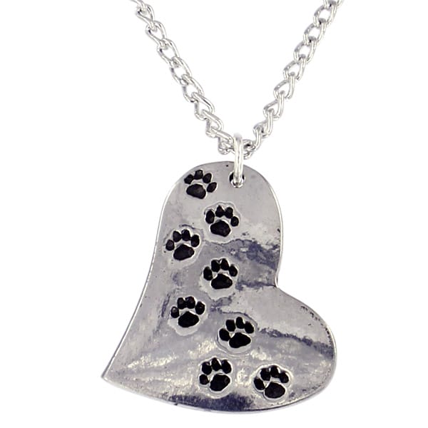 Paw Print Necklace-Bronze/Sterling/Crystal – Summit Jewelry Designs
