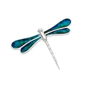 Dragonfly enamelled brooch