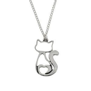 Pewter love cat pendant
