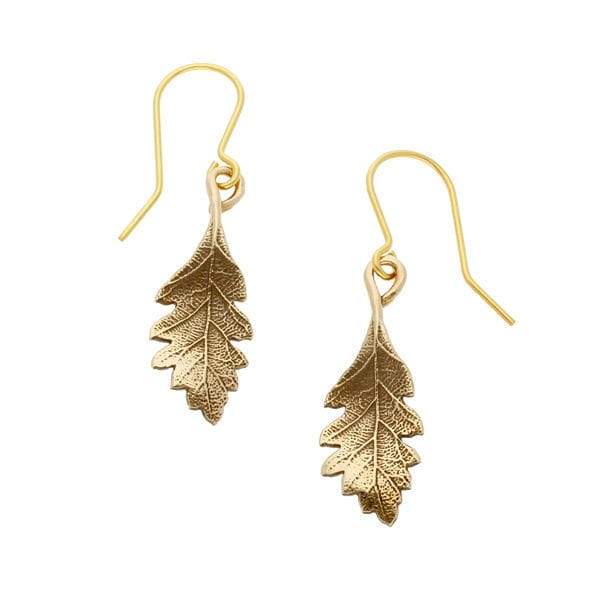 Bronze oak leaf earrings