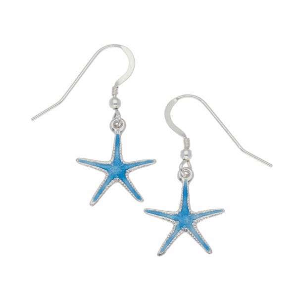 Silver starfish earrings