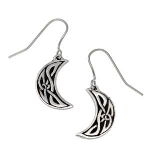 Pewter Celtic moon earrings