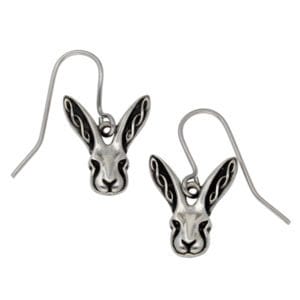 Pewter Celtic hare earrings