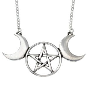 Pewter triple moon necklace