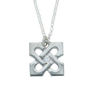 10th Anniversary X pendant with Cubic Zirconia