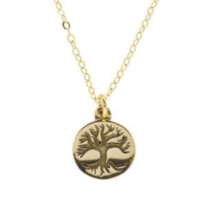 Bronze tiny Tree of Life disc pendant