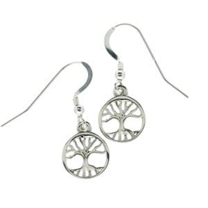 Silver tiny Tree of Life earrings