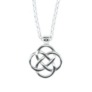 Silver square knot pendant