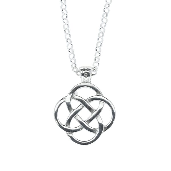 Silver square knot pendant - St Justin
