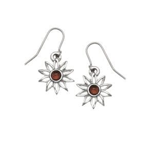 Sunflower earrings amber