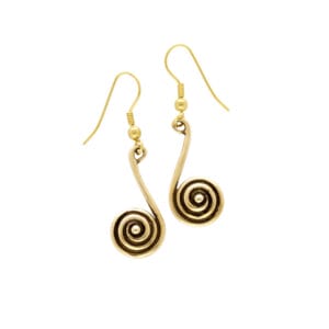 Bronze Spiral drop earrings