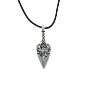 Viking wolf arrowhead pendant