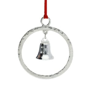 Hammered hoop and bell Christmas decoration