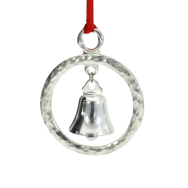 Small hammered hoop and bell Christmas decoration