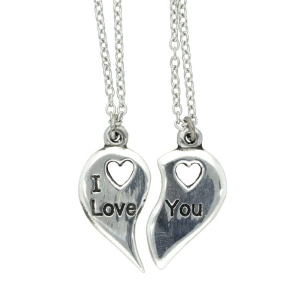 Pewter I Love You matching pendants