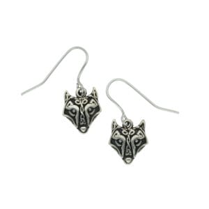Viking wolf drop earrings