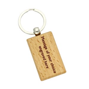 Personalised wooden keyring