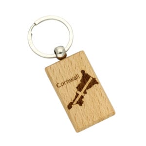 Wooden Cornish map keyring