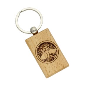 Wooden tree of life keyring