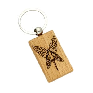 Wooden Celtic fairy keyring