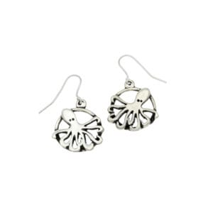 Pewter octopus disc earrings