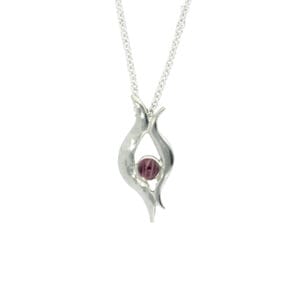 wave pendant, amethyst stone