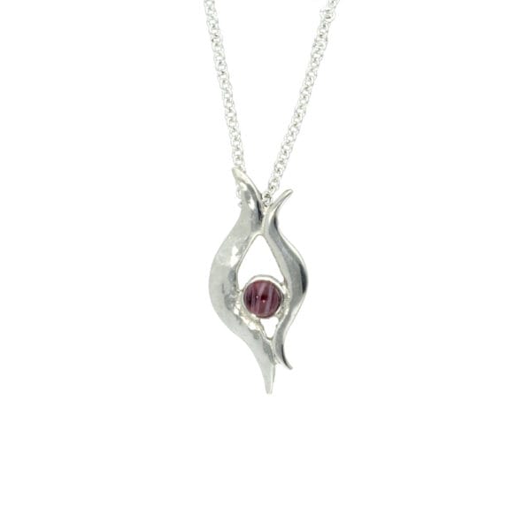 wave pendant, amethyst stone