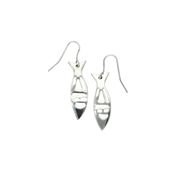 Pierced fish drop earrings