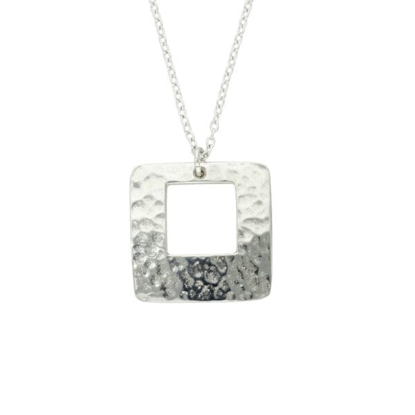 Hammered square pendant