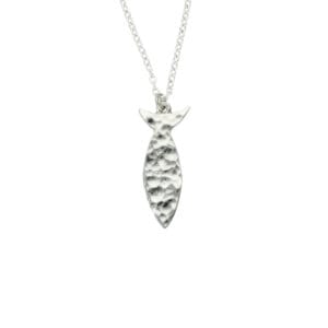 Hammered fish pendant