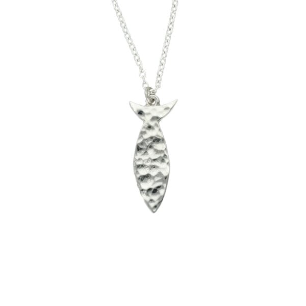 Hammered fish pendant